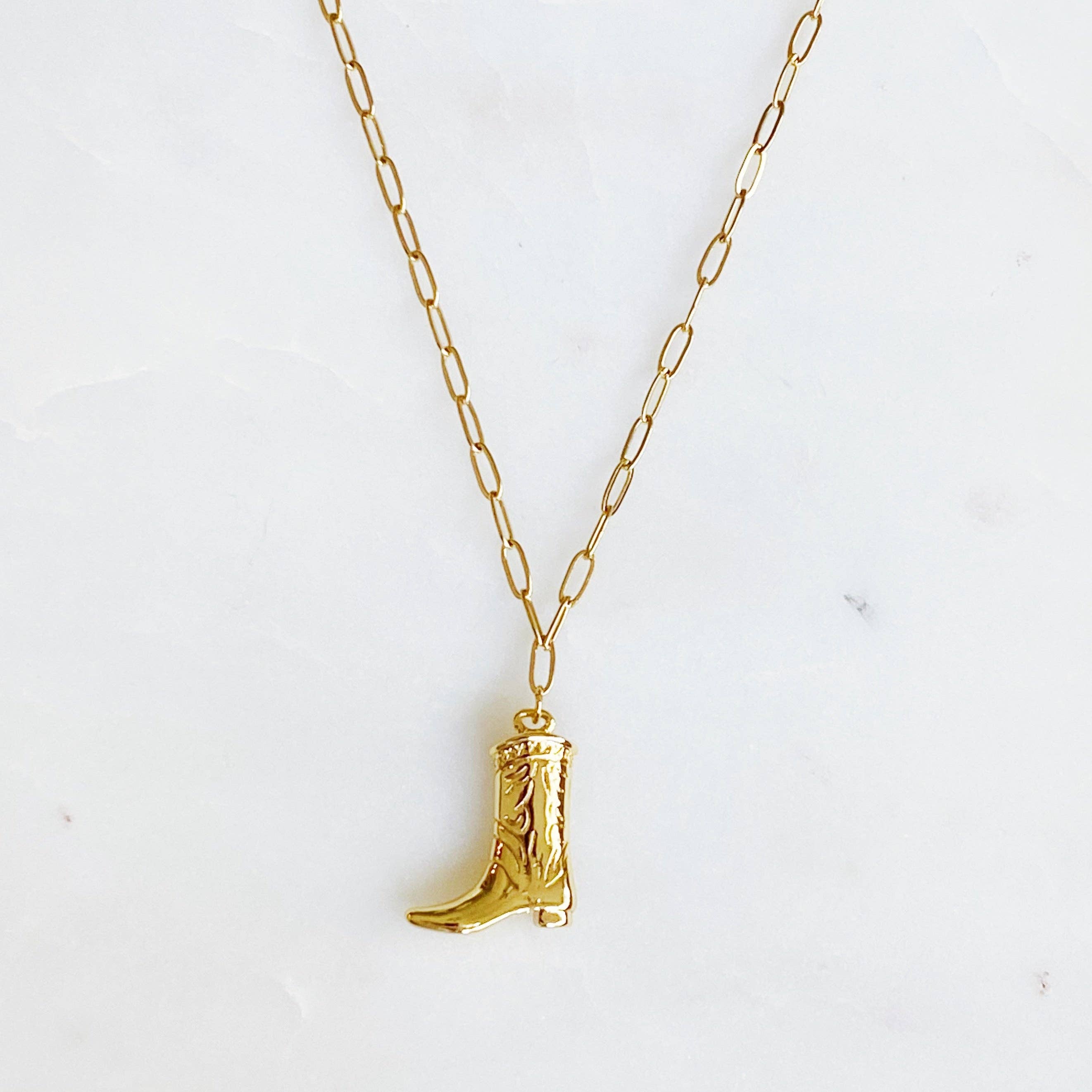 Ellison+Young - Golden Cowgirl Boot Necklace