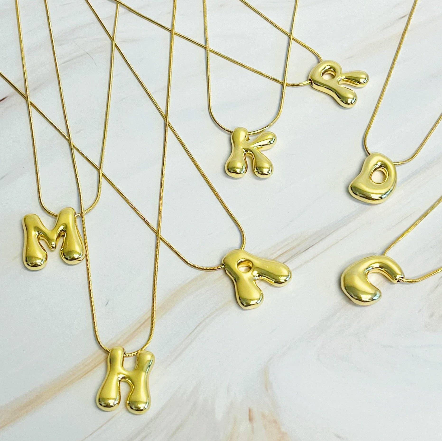 Ellison+Young - Balloon Letter Initial Necklace: C