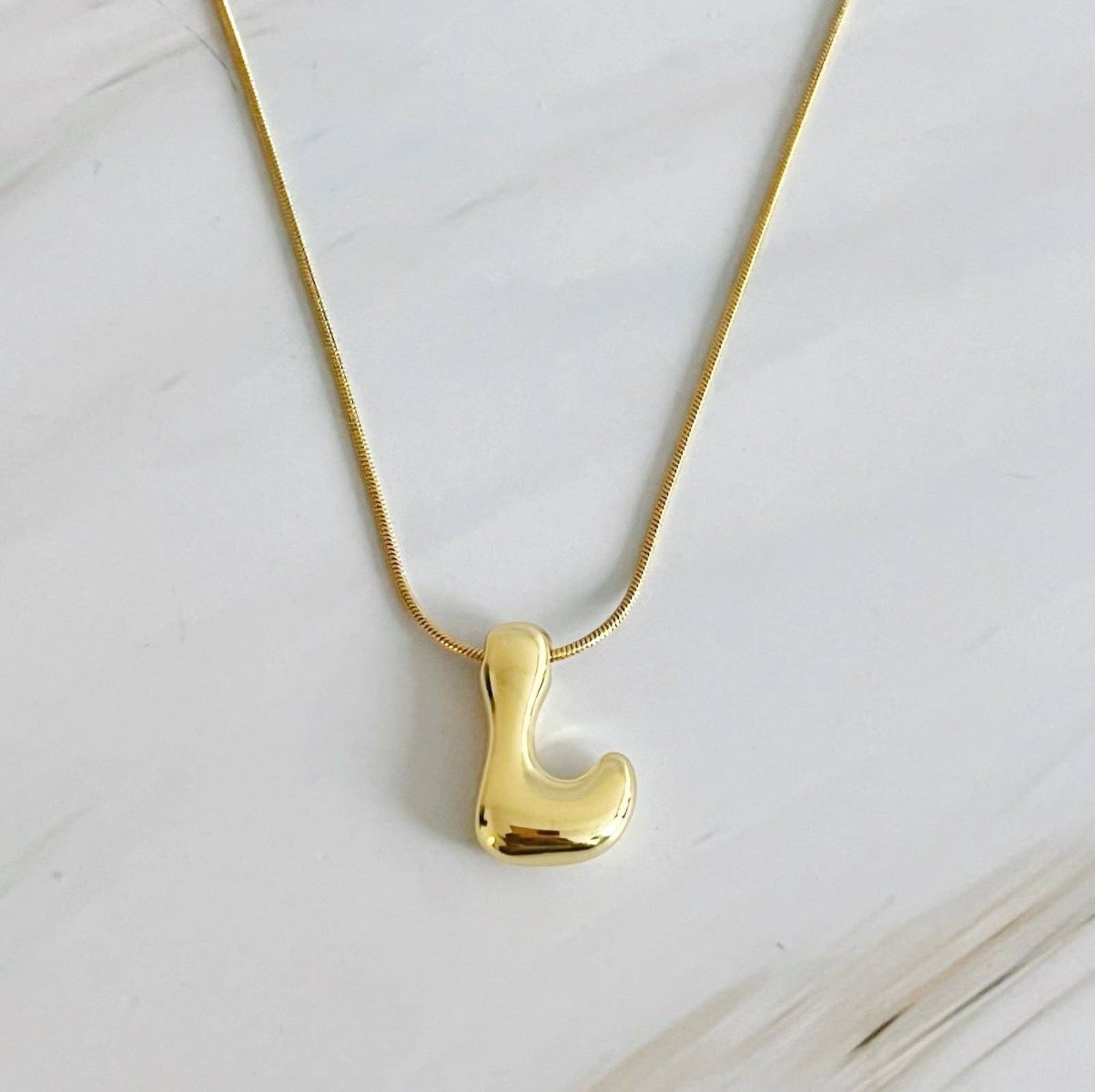 Ellison+Young - Balloon Letter Initial Necklace: L