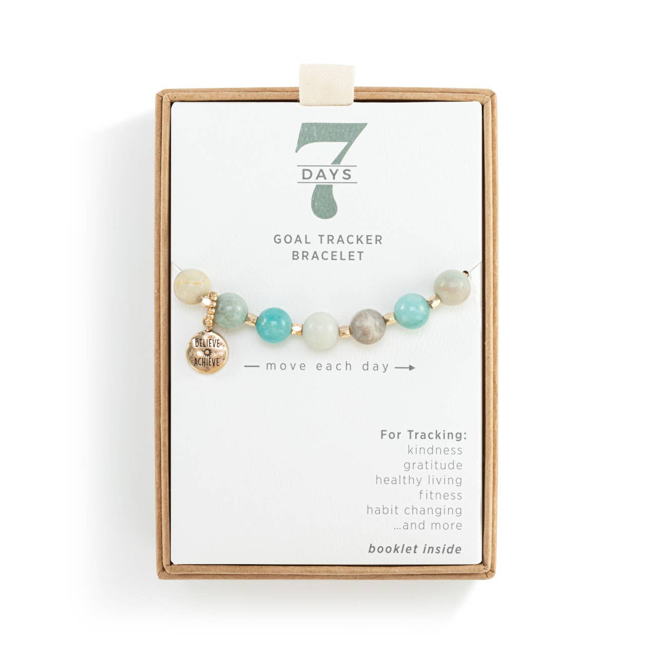 DEMDACO - 7 Days Tracker Bracelet - Turquoise and Gold