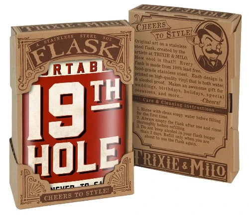 19th Hole Golf Flask - 8oz Stainless Steel Hip Flask for Golfers