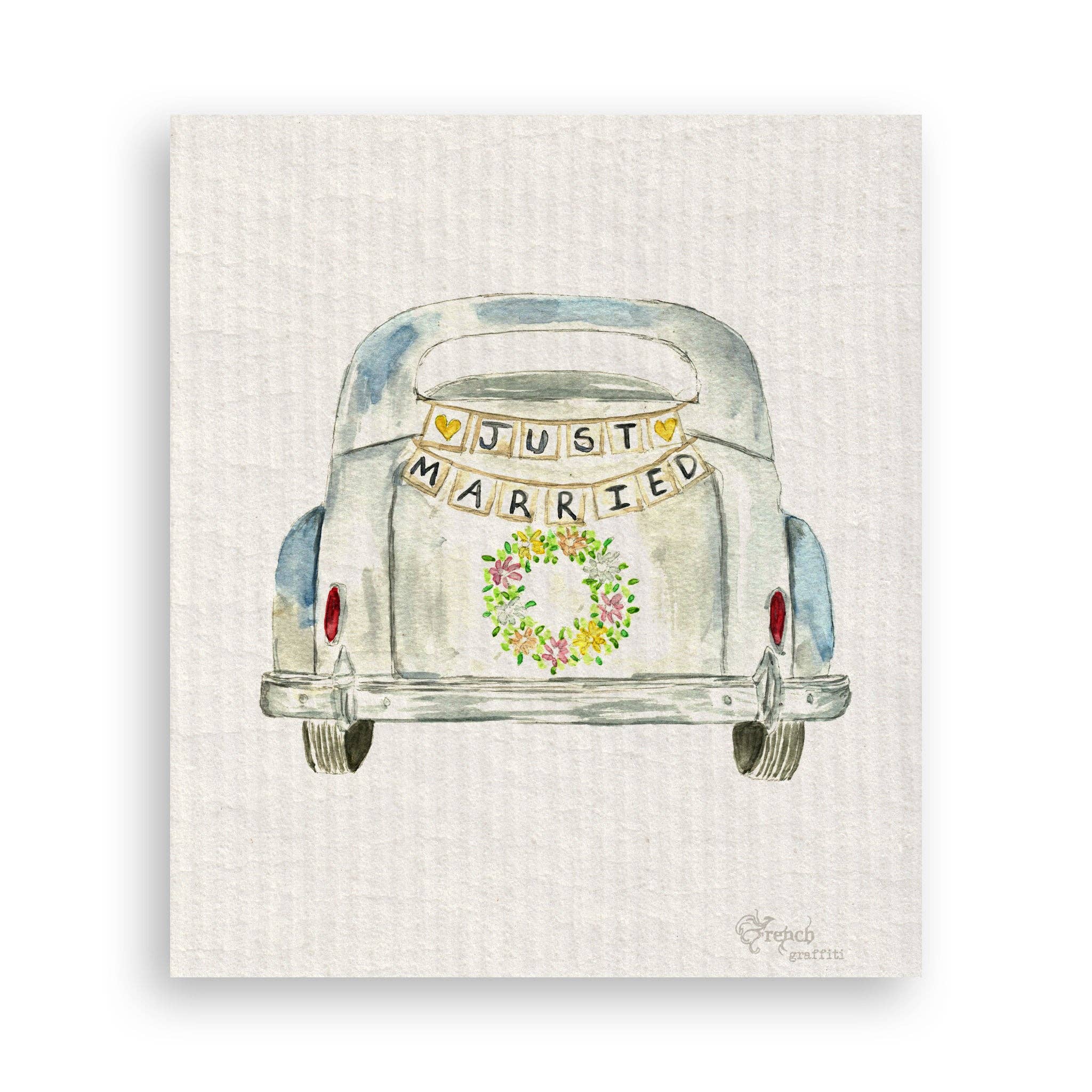 Just Married Car: - Greeting Card