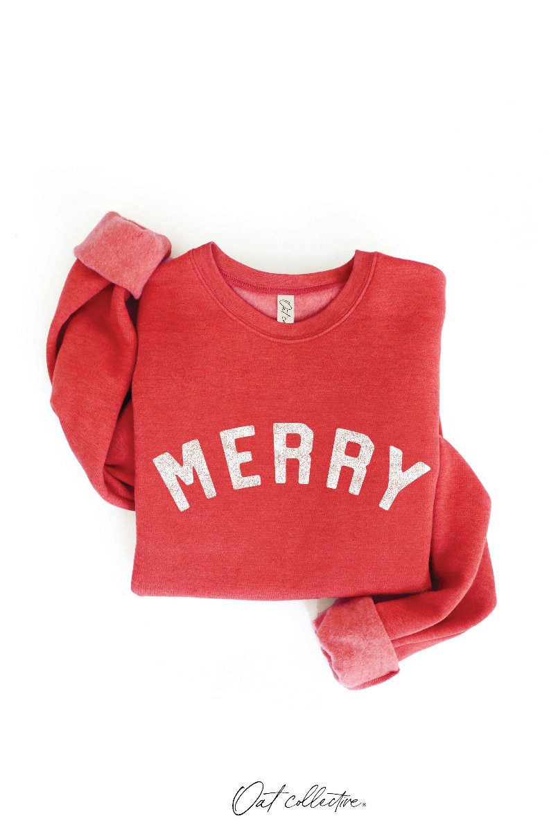 OAT COLLECTIVE - MERRY   Graphic Sweatshirt - Holiday