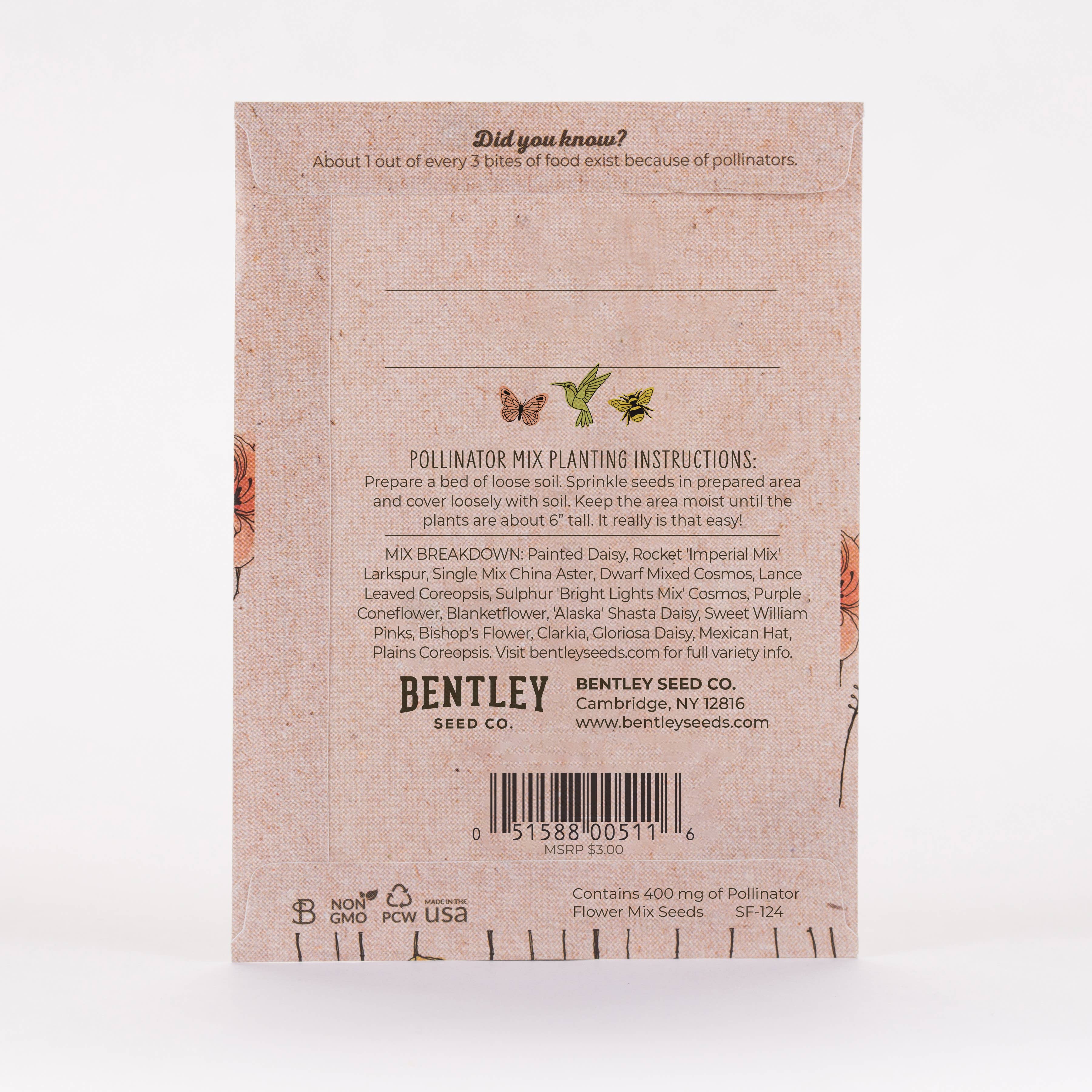 Bentley Seed Co. - Pollinator Butterfly - Wildflower Mix Seed Packets