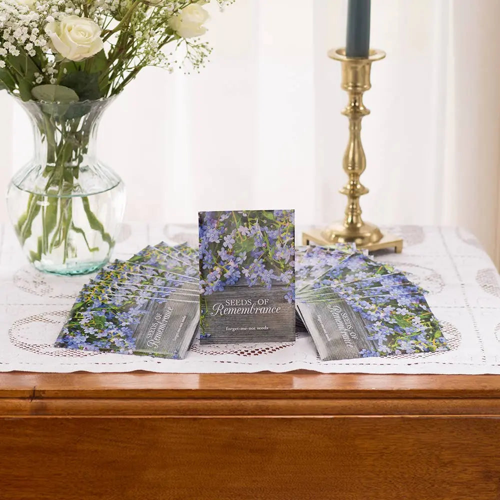 funeral flower seed packets Seeds of Remembrance Memorial - Forget Me Not Seed Packets