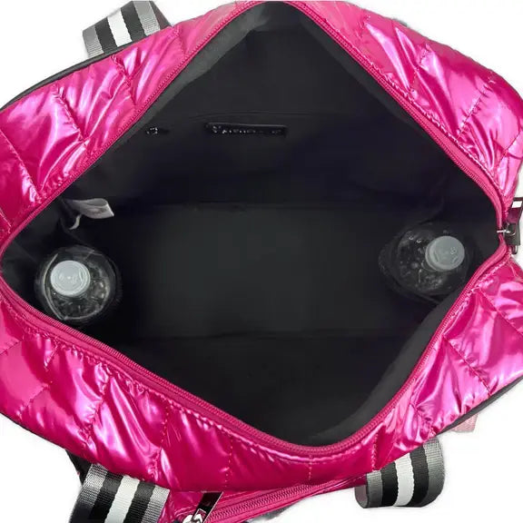 Puffer Style Pickleball Carry Bag Case Electric Pink