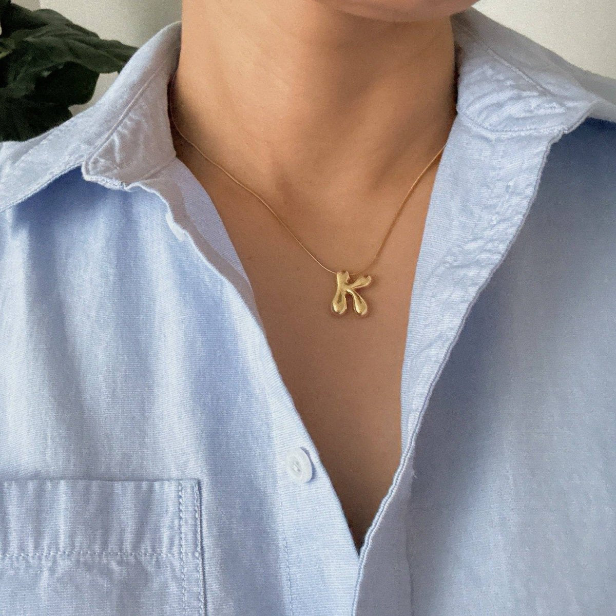 Ellison+Young - Balloon Letter Initial Necklace: A