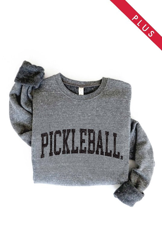 OAT COLLECTIVE - PICKLEBALL Plus Graphic Sweatshirt: DARK GREY / 2X