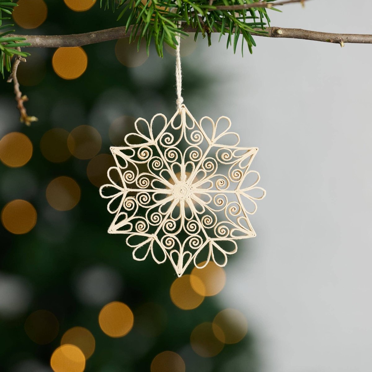 Ten Thousand Villages - Quilled Cream Snowflake Ornament