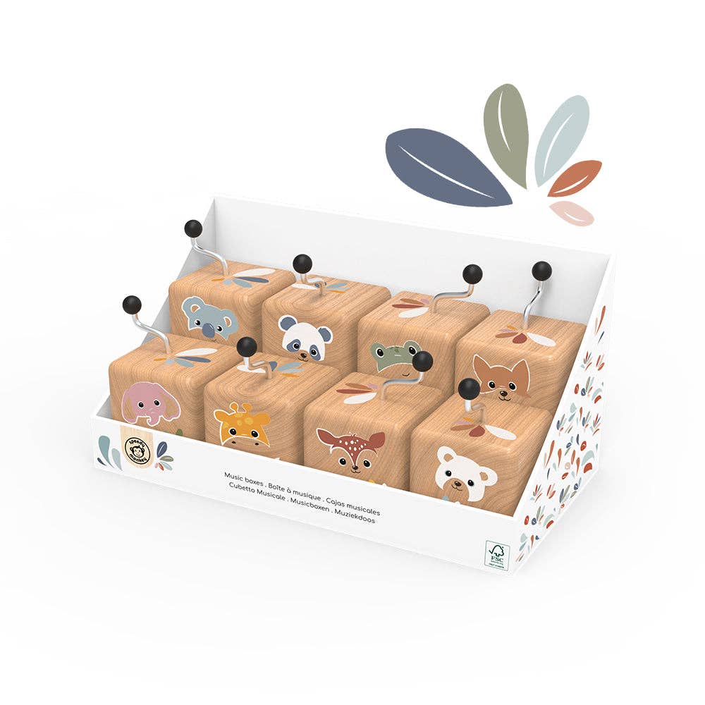 Wooden Music Box with Twirling Figures - Ages 24+ Months