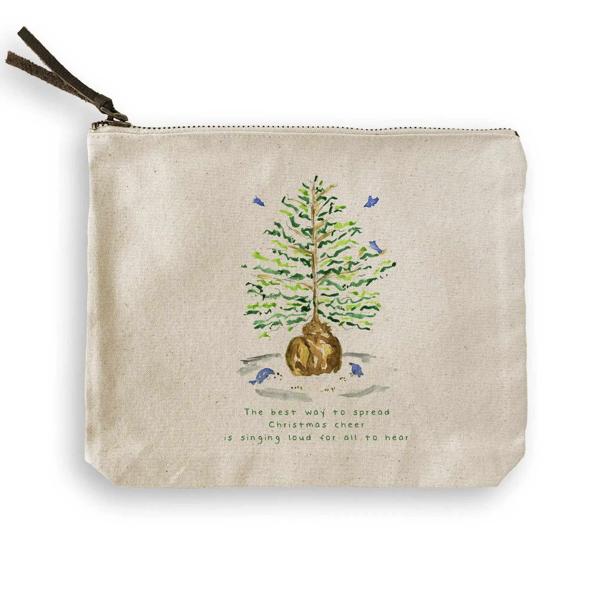 Christmas Tree with Birds Kitchen Towel - Festive Holiday Decor - French Graffiti
