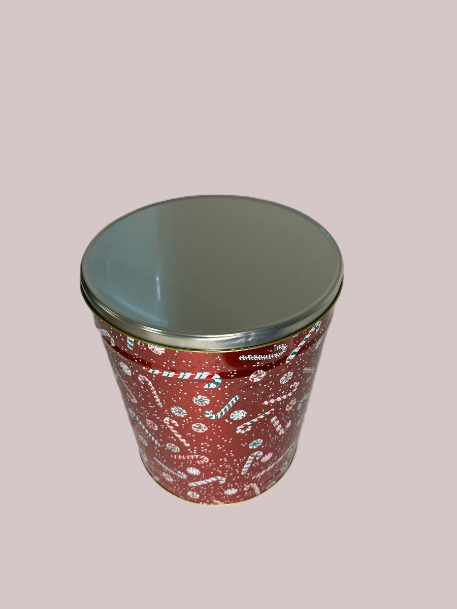 Holiday Gift Tin 5 Gallon - Candy Cane - Clearance