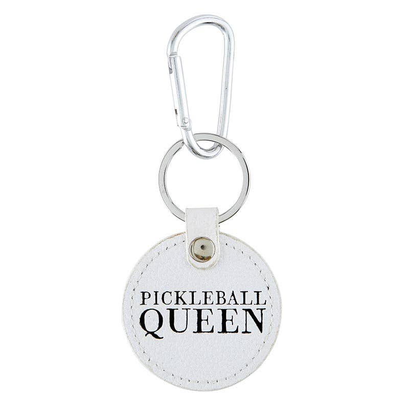 Santa Barbara Design Studio by Creative Brands - Round Leather Keychain - Pickleball Queen