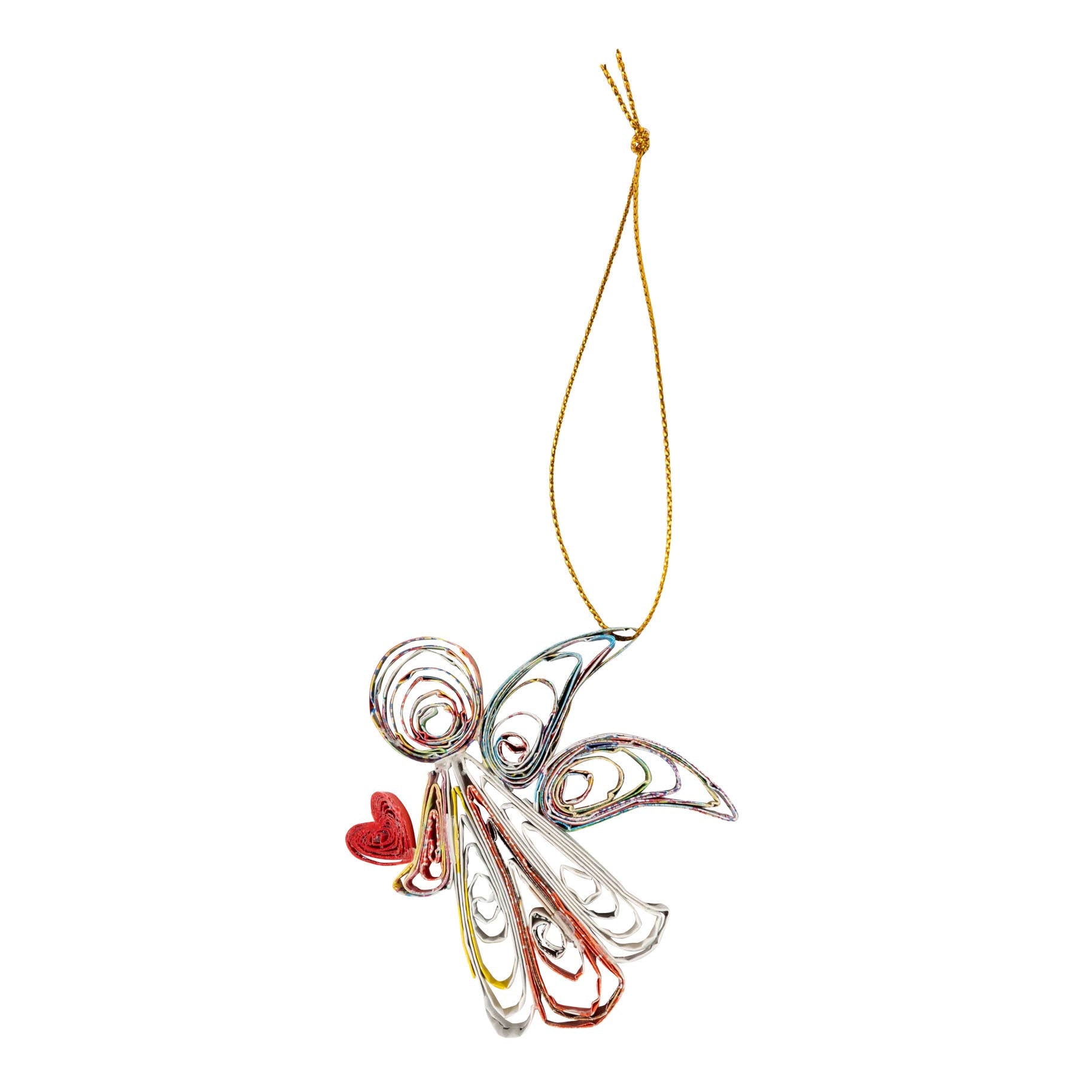 Ten Thousand Villages - Angel Heart Quilled Ornament