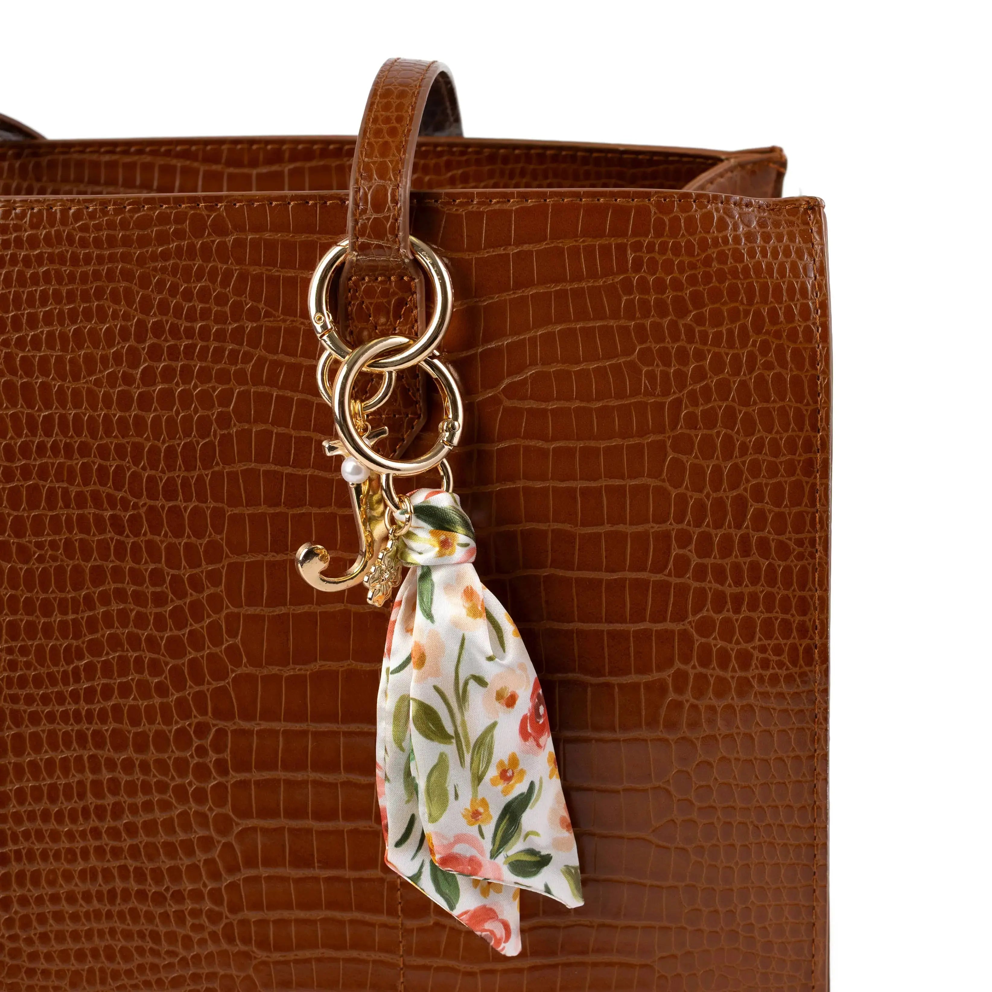 Spring Garden Satin Keychain with Gold Charm