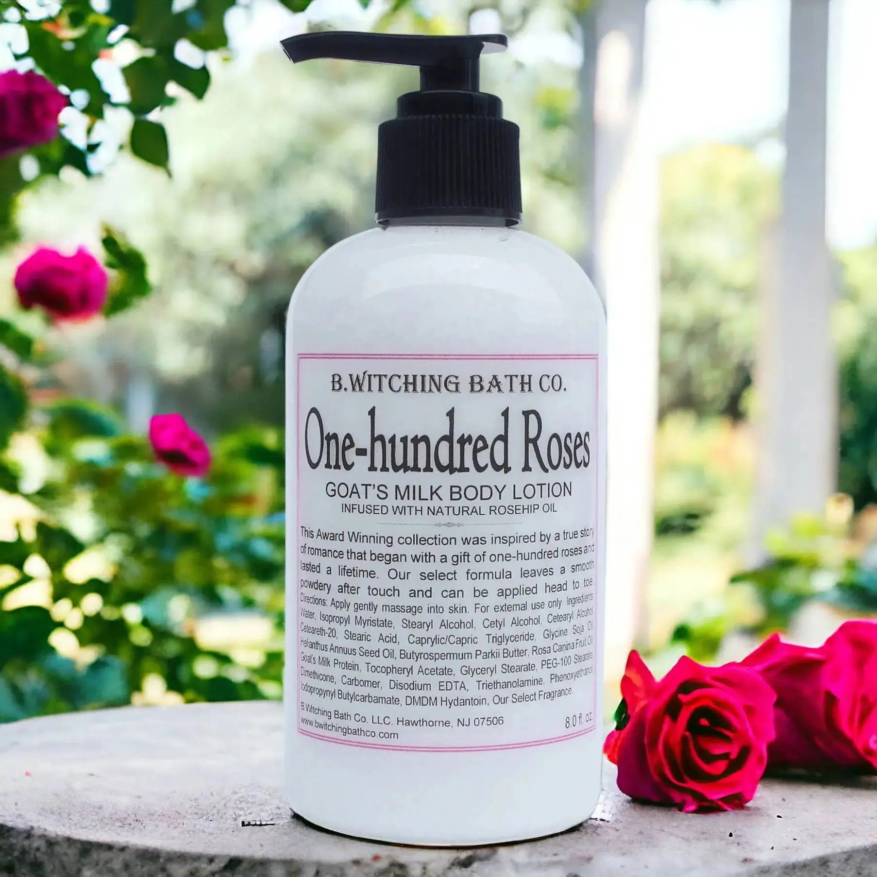 One-hundred Roses Goat's Milk Body Lotion - Romantic Rose Fragrance 8oz B. Witching Bath Co.