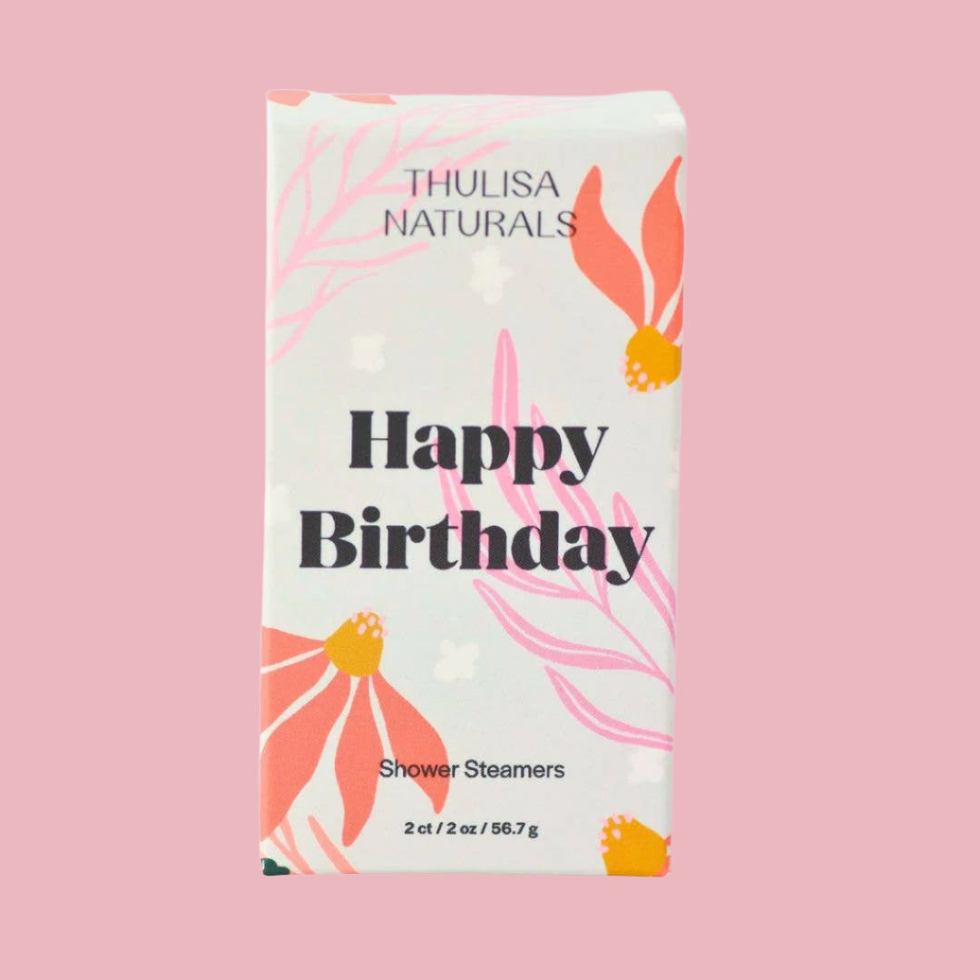 Lavender Shower Steamers - Happy Birthday Gift Box 2-Pack with Essential Oils