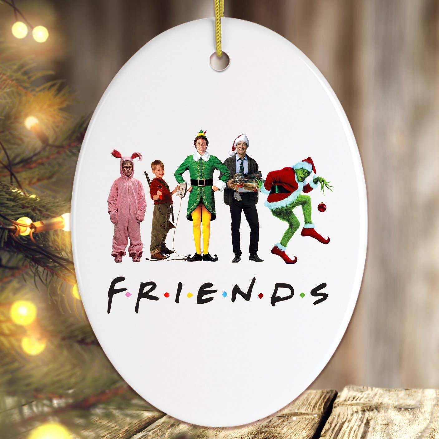 Christmas Movie Characters Friends Ornament: Circle - Clearance