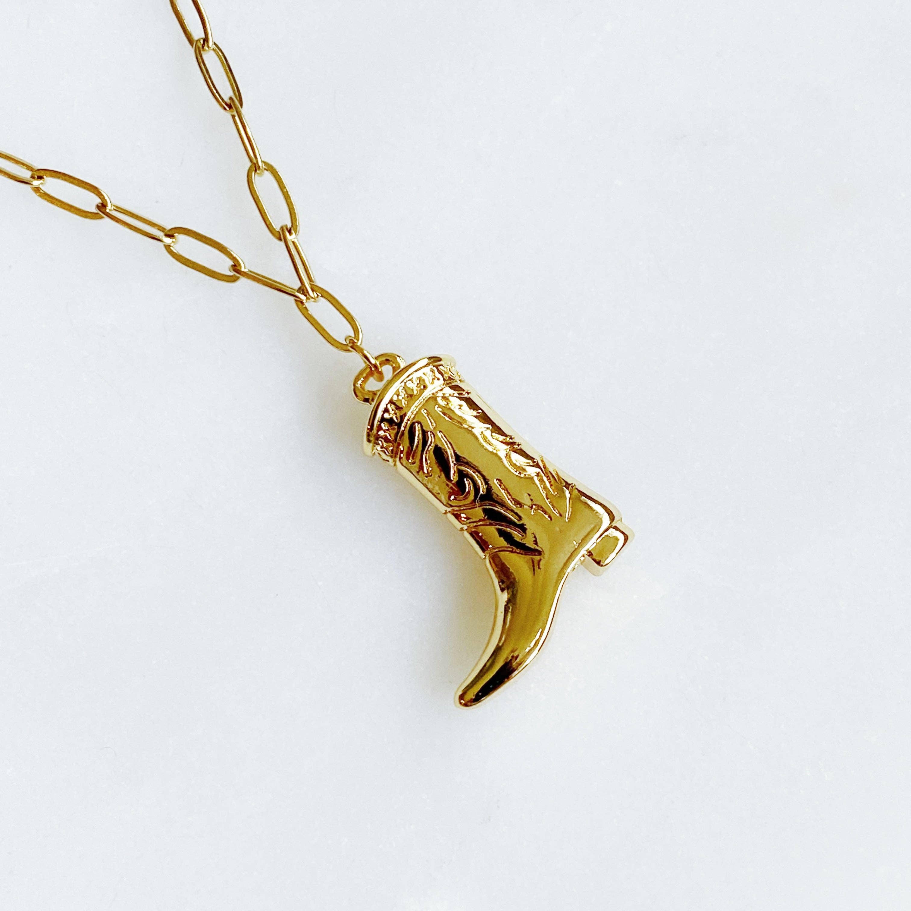 Ellison+Young - Golden Cowgirl Boot Necklace