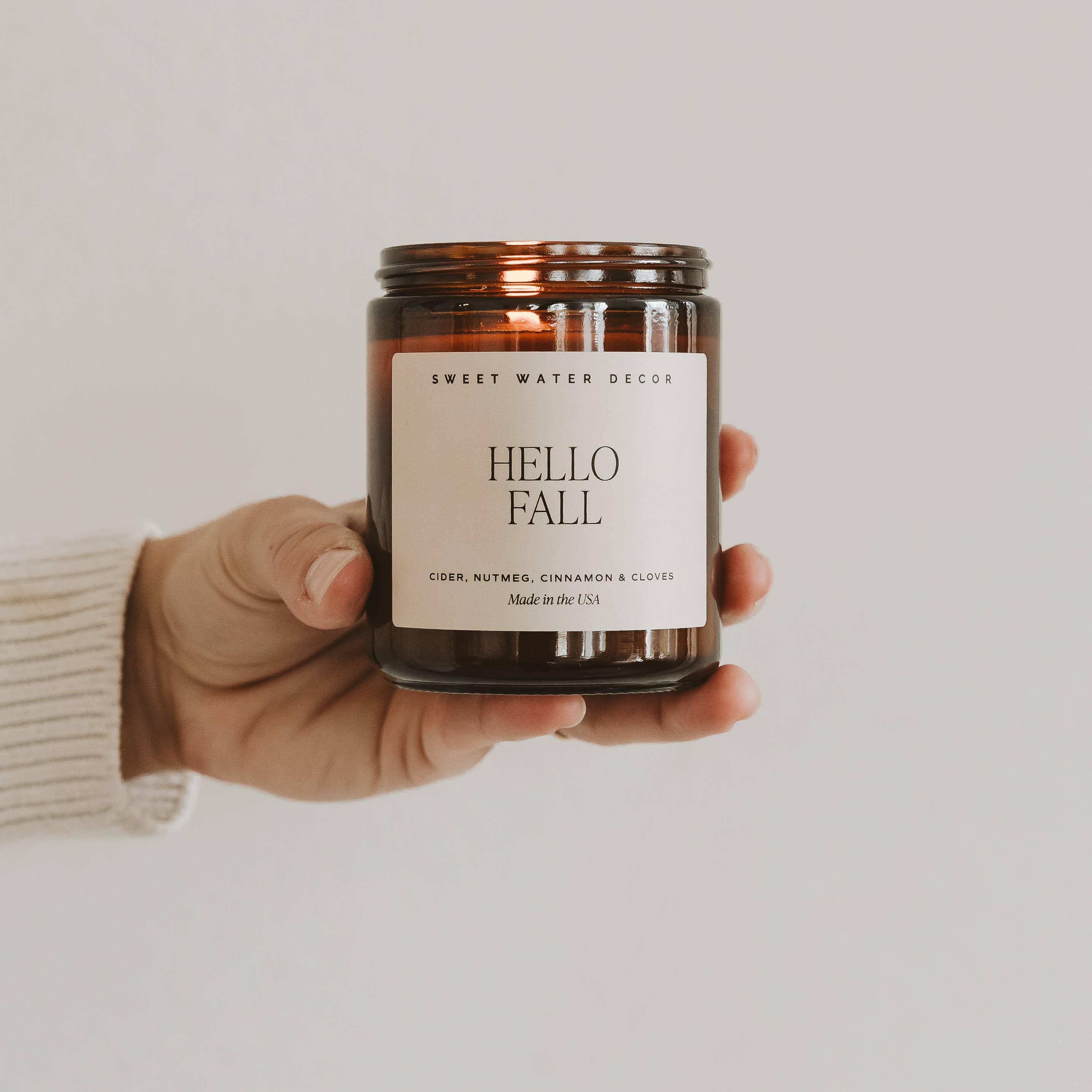 Sweet Water Decor - Hello Fall 9 oz Soy Candle - Fall Decor & Gifts