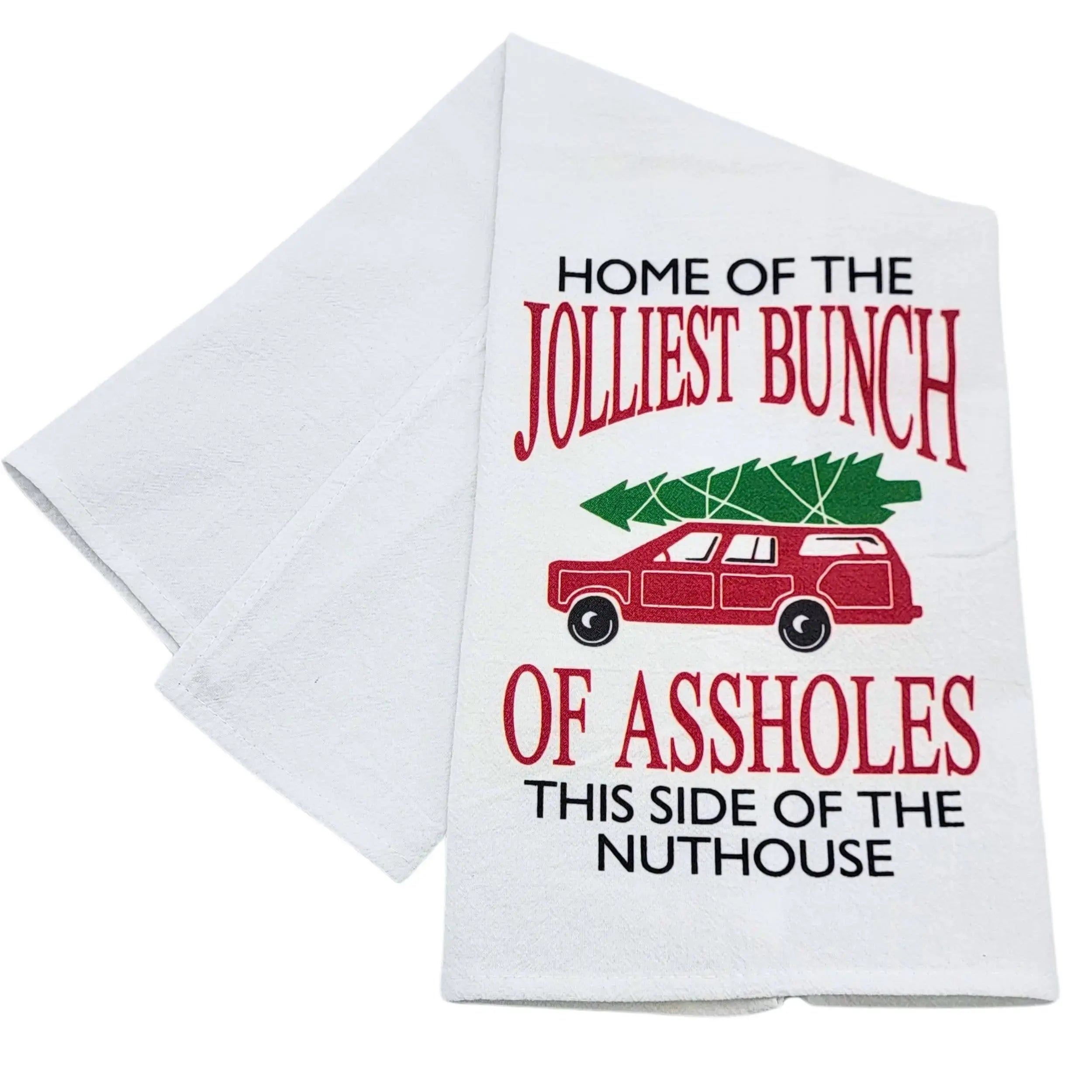 Driftless Studios -  Home Of The Jolliest Bunch Funny Christmas Tea Towels