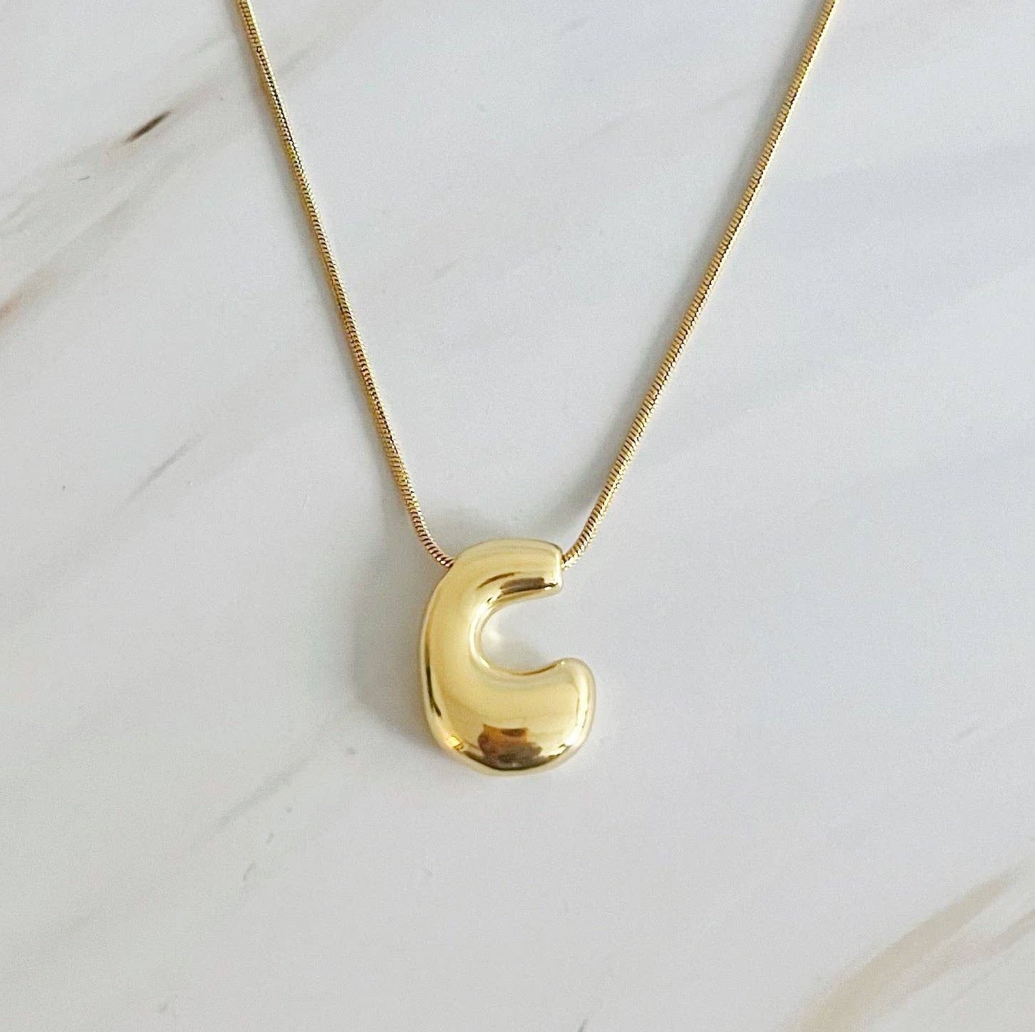 Ellison+Young - Balloon Letter Initial Necklace: K