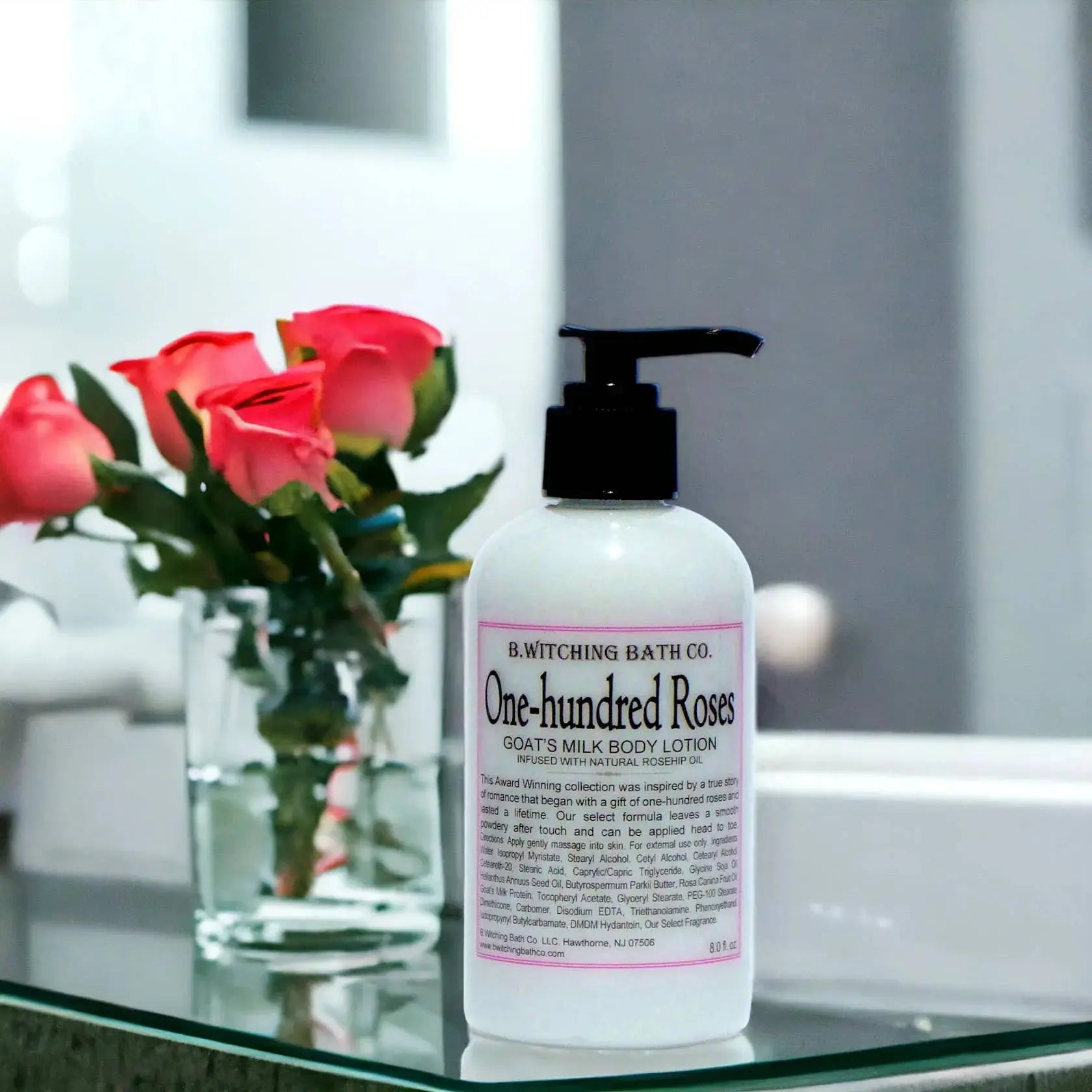 One-hundred Roses Goat's Milk Body Lotion - Romantic Rose Fragrance 8oz