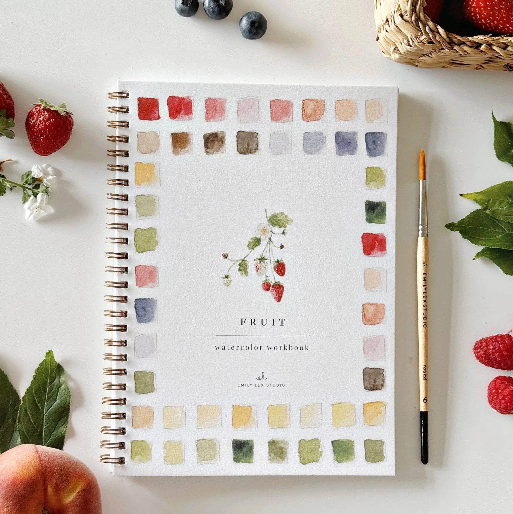 Fruit Watercolor Workbook - 12 Beginner-Friendly Paintings - Emily Lex Studio emily lex studio