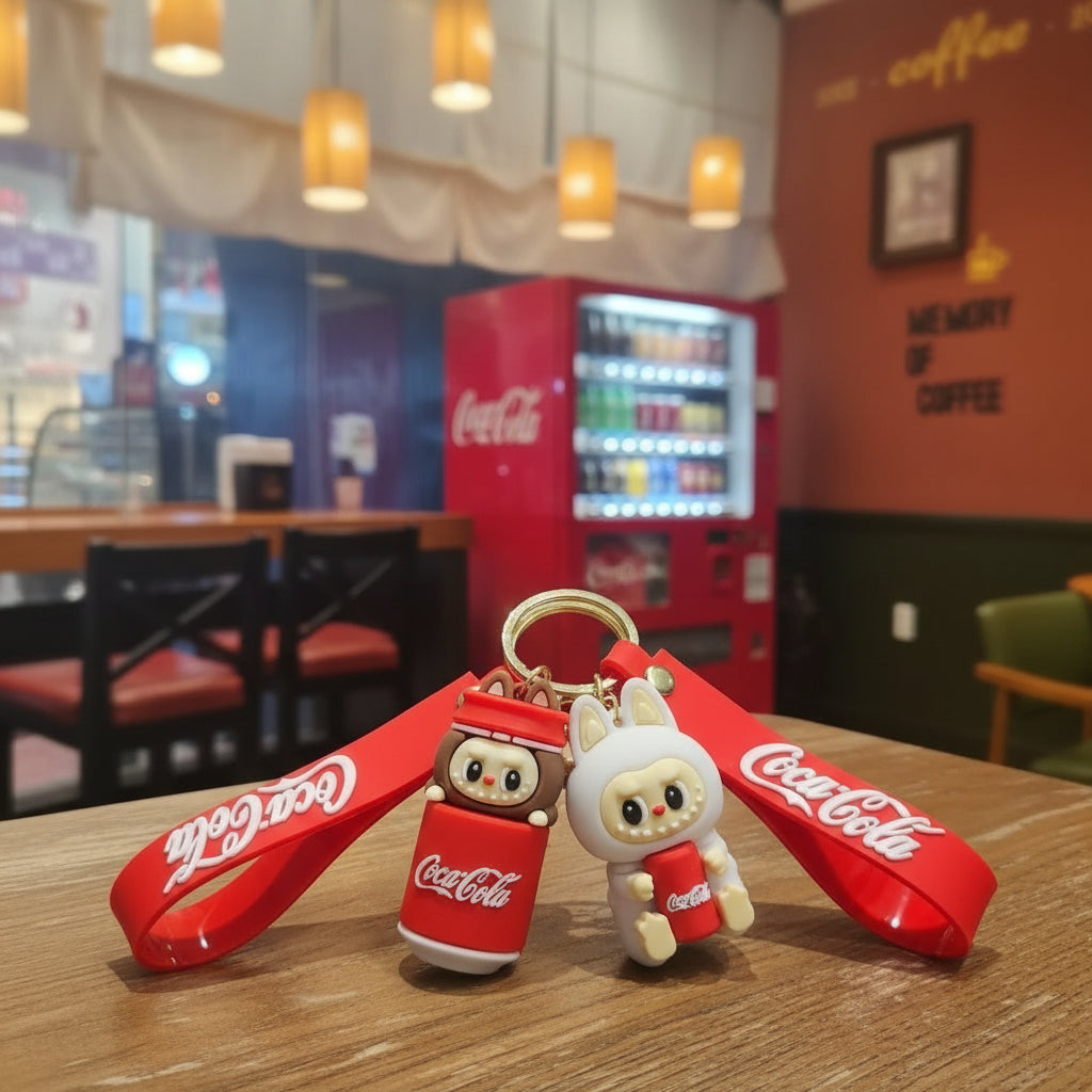 Labubu Coca Cola Keychain Bag Pendant