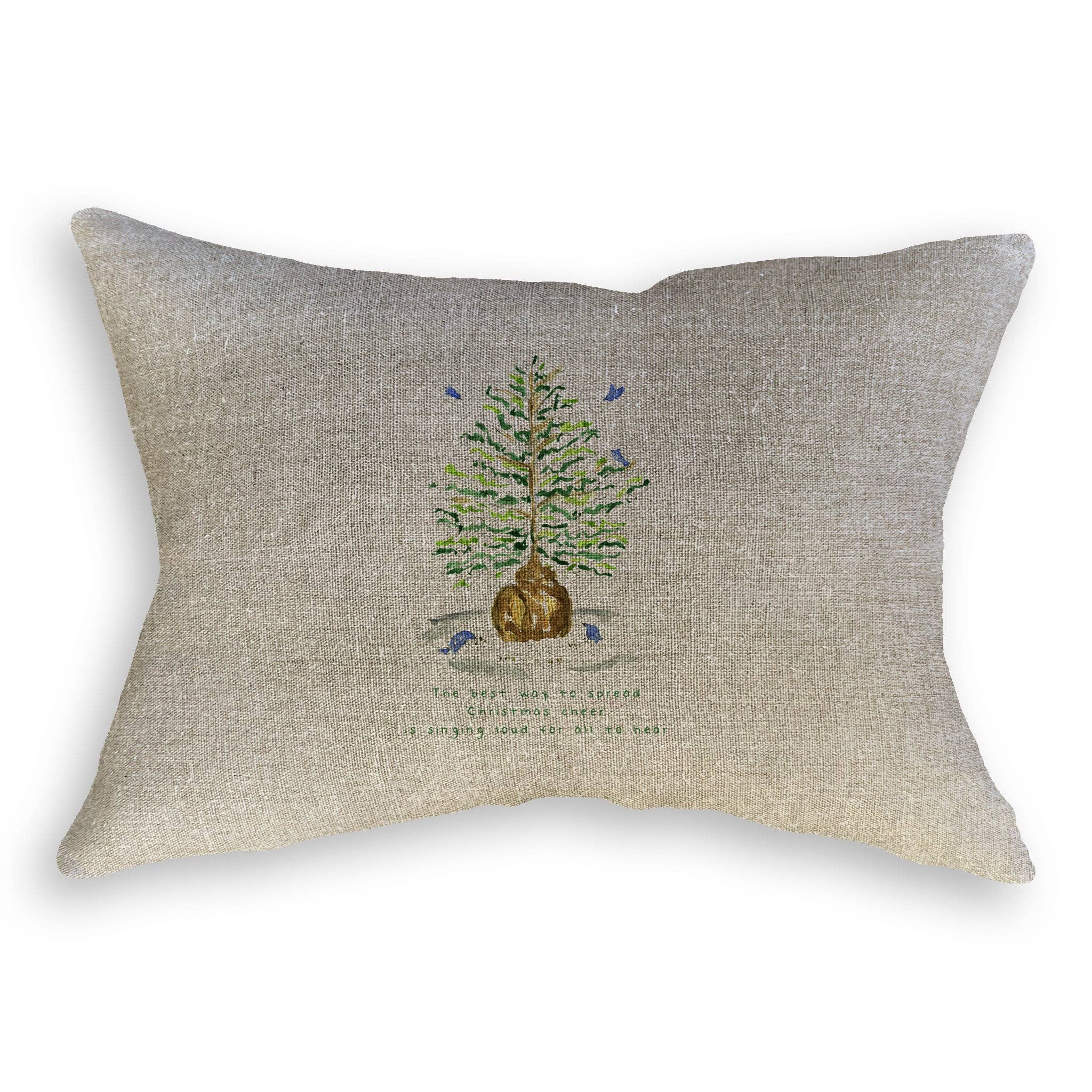 Christmas Tree with Birds Kitchen Towel - Festive Holiday Decor - French Graffiti