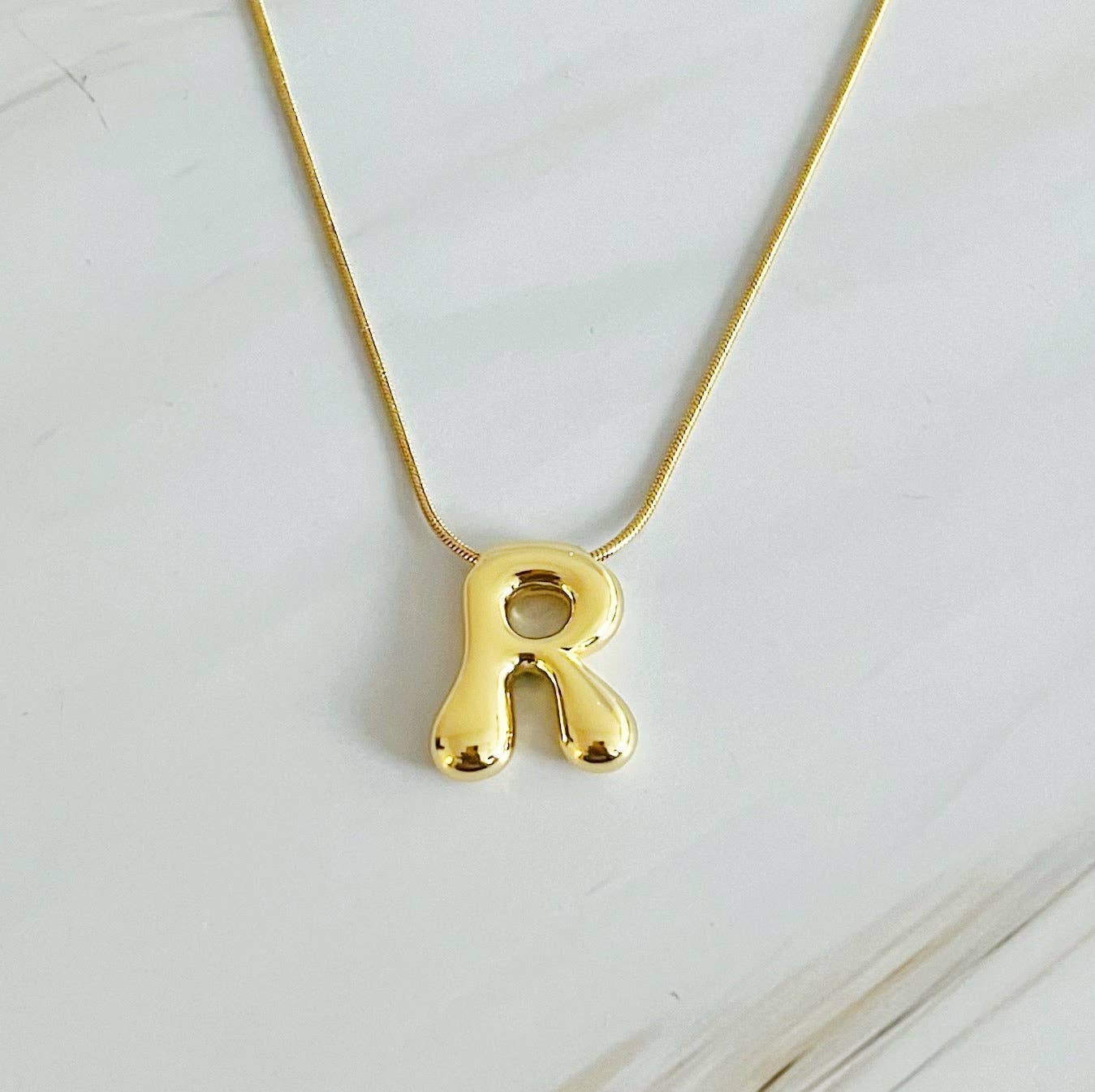 Ellison+Young - Balloon Letter Initial Necklace: C