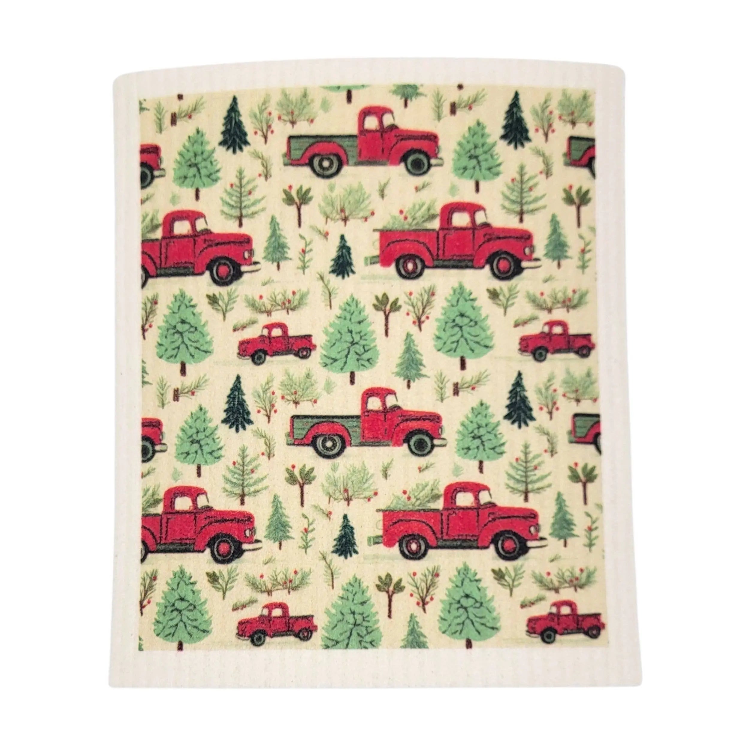 Driftless Studios - Red Christmas Truck Swedish Dishcloths - Gifts