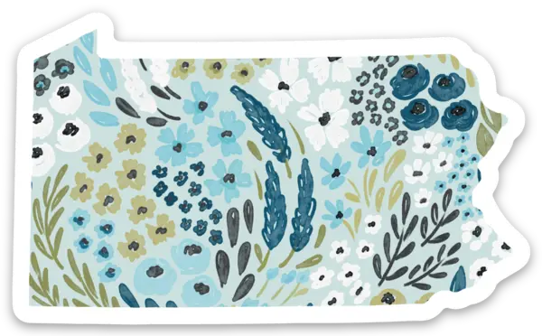 Pennsylvania Floral State Sticker - 3x3