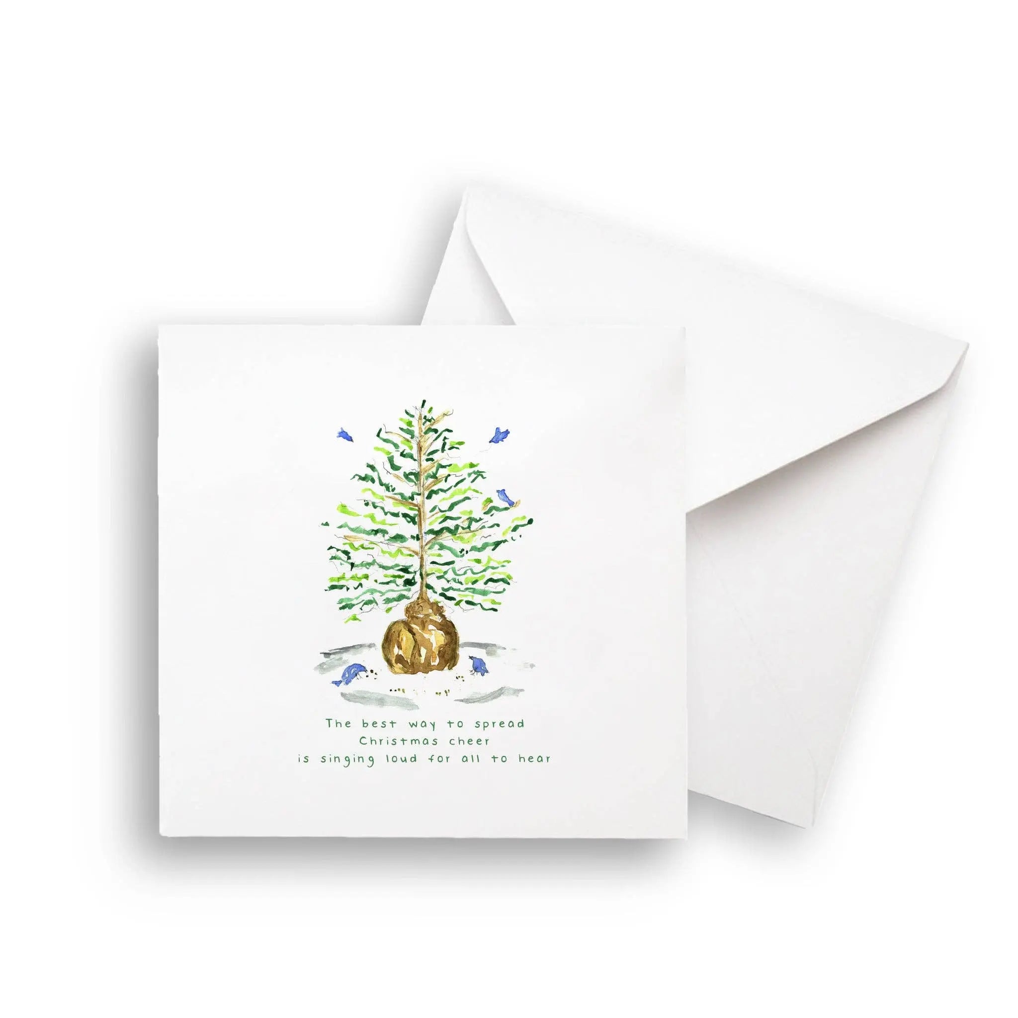 Christmas Tree with Birds Kitchen Towel - Festive Holiday Decor - French Graffiti