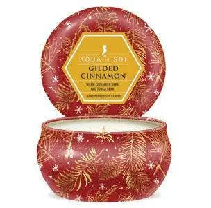 Gilded Cinnamon 4oz Candle Tin - Cinnamon Bark & Tonka Bean