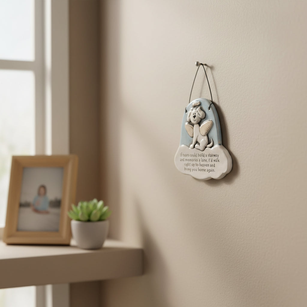 Dog Memorial Ornament - Ceramic Pet Loss Keepsake - August Ceramics