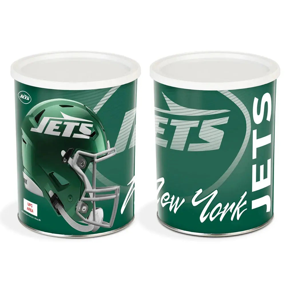 New York Jets Gift Tin Basket - USA Made with Savory or Sweet Snacks