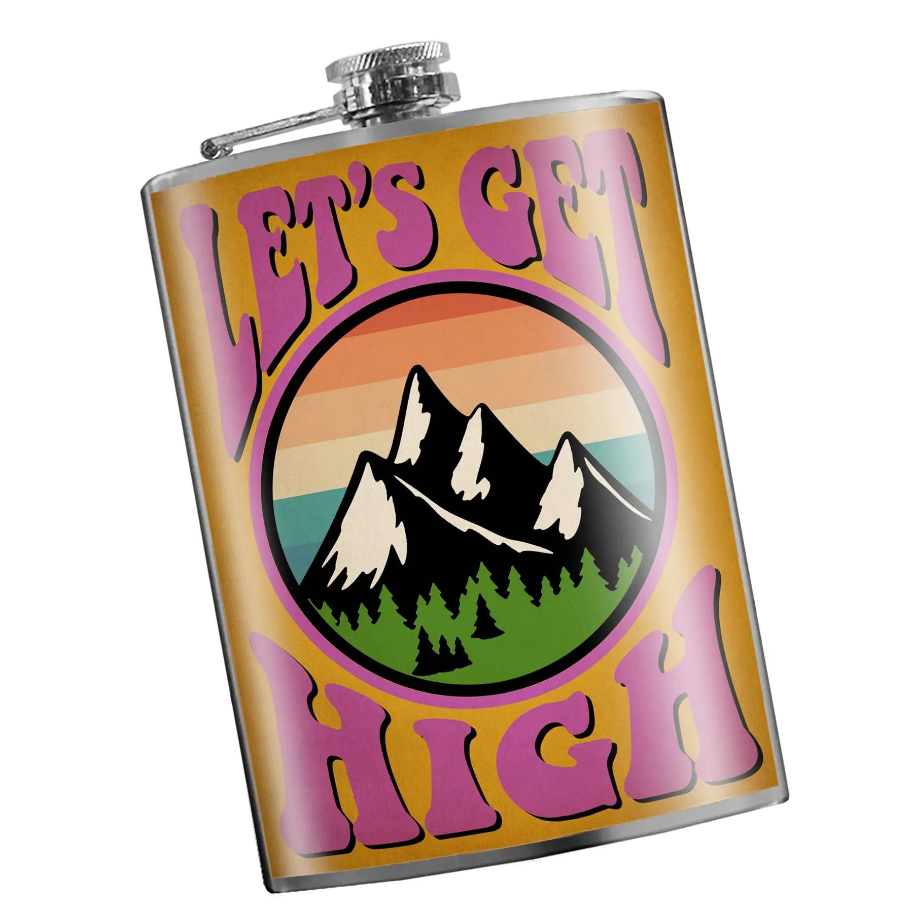 Trixie & Milo - Let's Get High Flask -  camping, hiking, - men's gift - Clearance