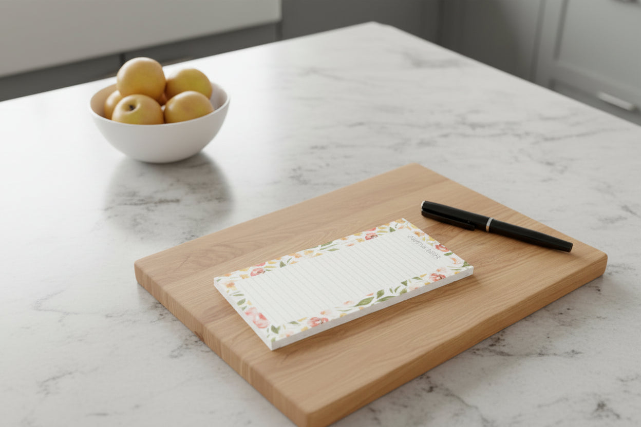 Spring Garden Magnetic Grocery Notepad - 50 Sheets
