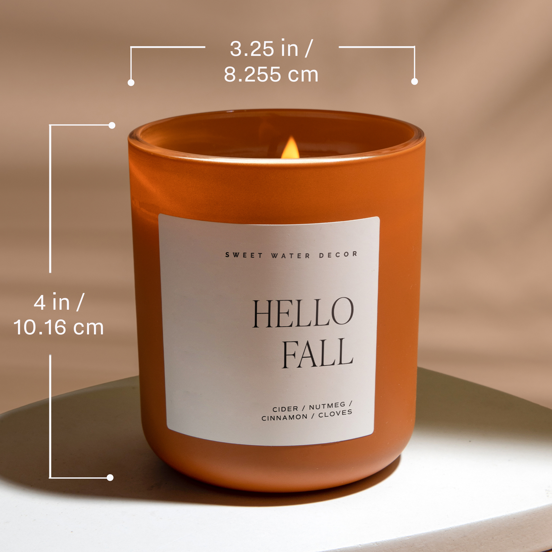 Sweet Water Decor - Hello Fall 15 oz Soy Candle, Matte Jar - Fall Home Decor