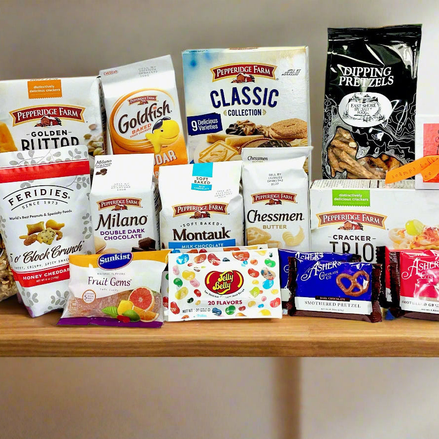 Large Red Stripe Holiday Gift Basket