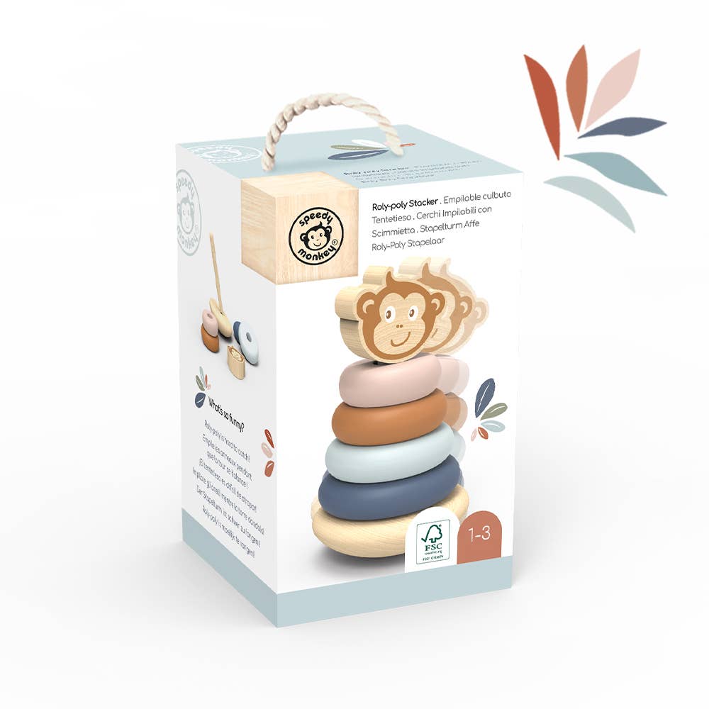 Roly Poly Stacker - Wooden Stacking Toy - Educational Gift - Ages 1-5 Years