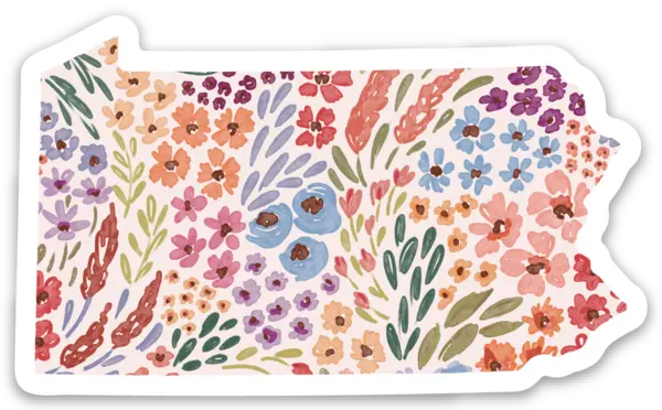 Pennsylvania Floral State Sticker - 3x3