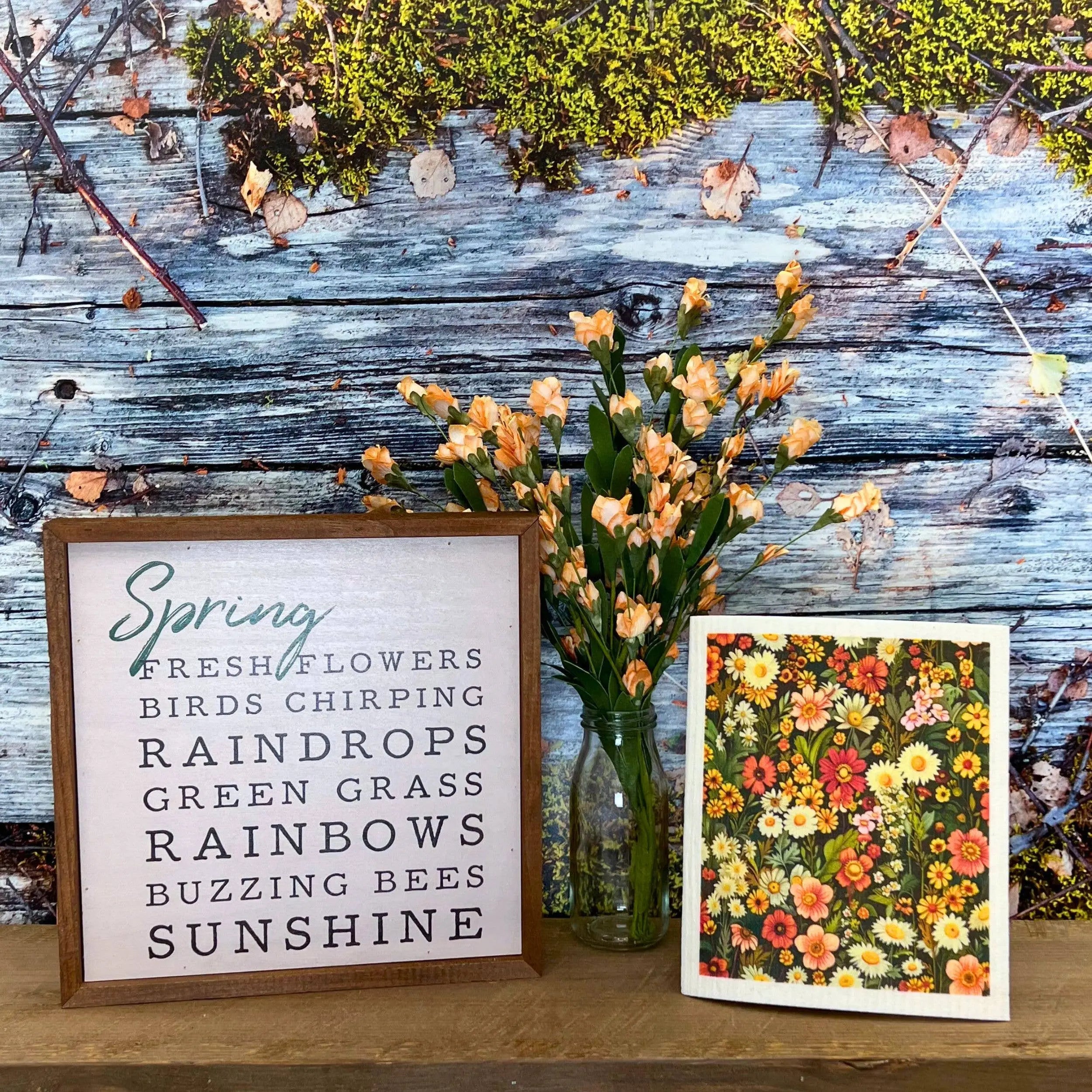 Summer Wildflower Pasture Swedish Dishcloth - Eco-Friendly Reusable Sponge Cloth