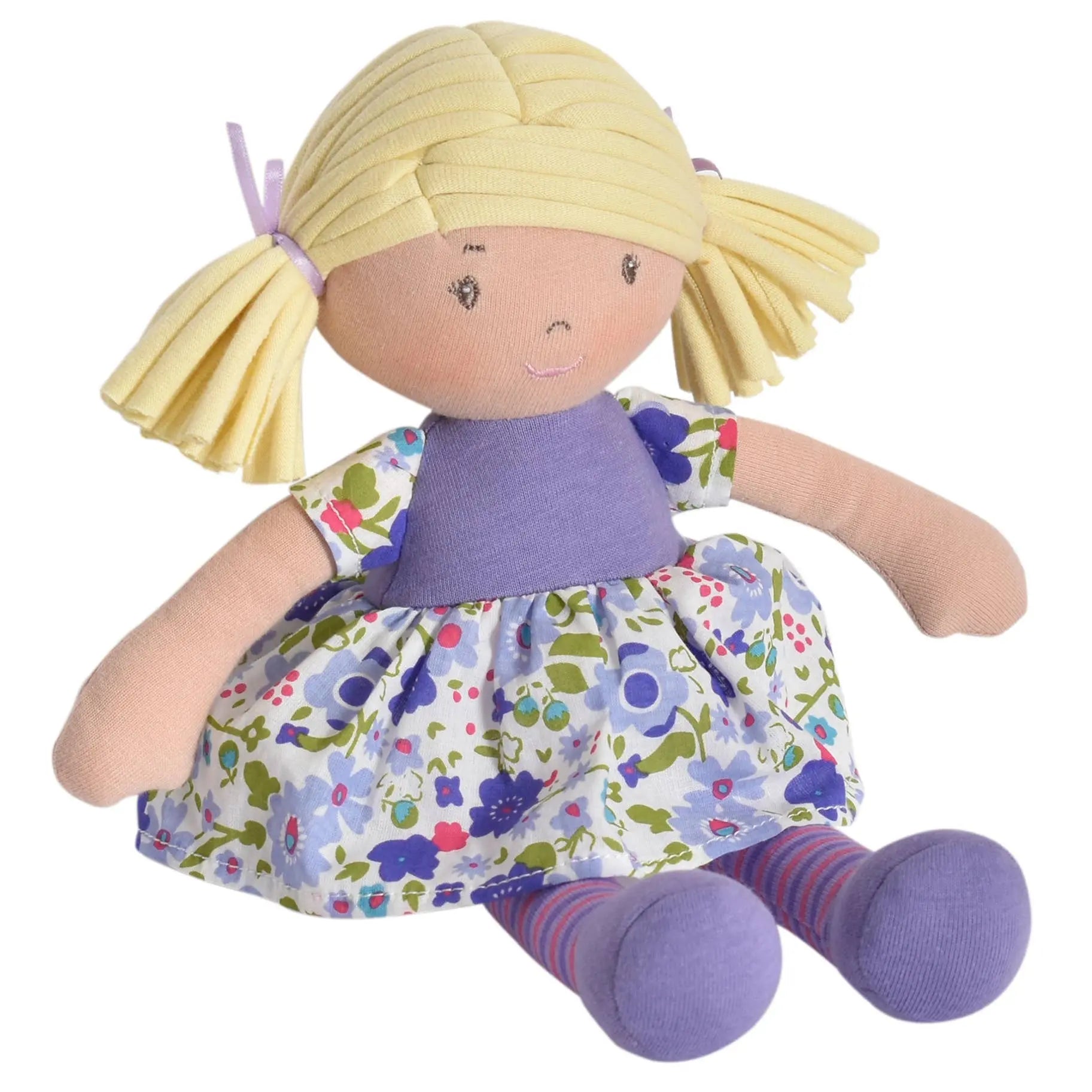 Lil'l Peggy Rag Doll - Blonde Hair with Lilac & Pink Dress