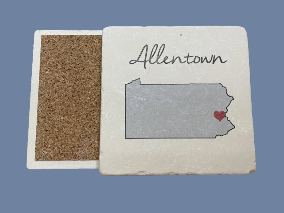 Allentown Love Ceramic Coaster - Lehigh Valley PA Gift - 4 Inch