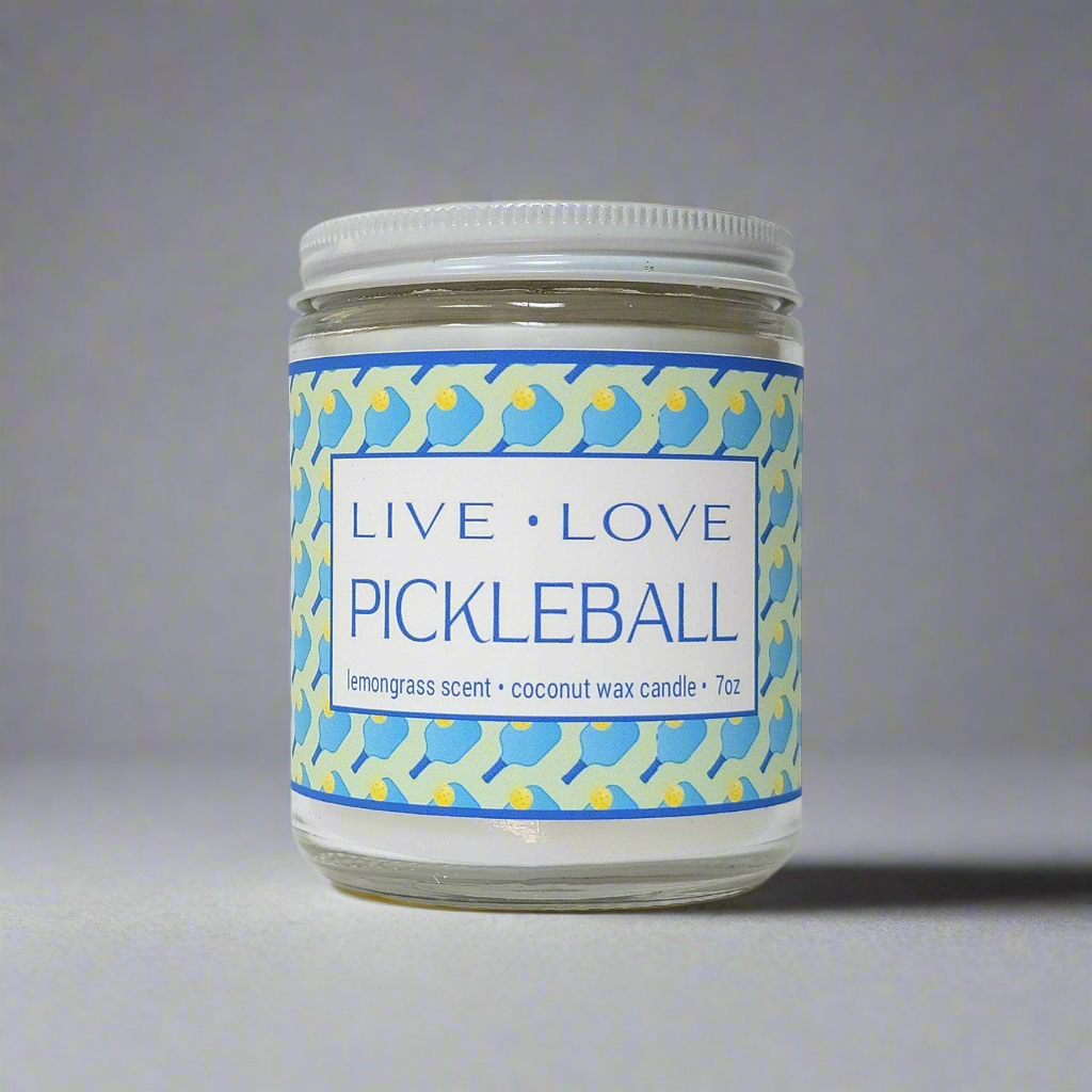 Vela de 8 oz con diseño de pickleball 
