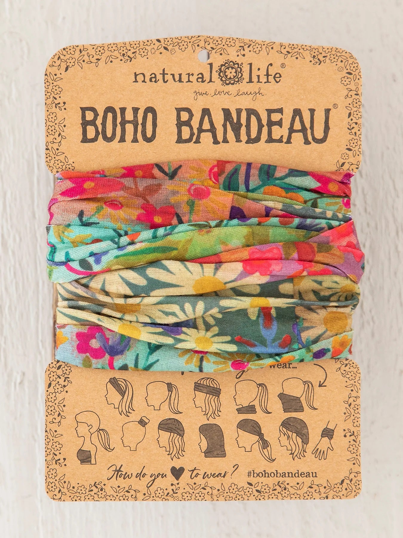 Natural Life Wildflower Border Boho Bandeau - Versatile Headband & Tube Top