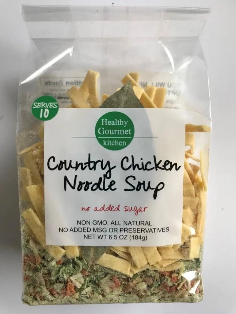 Healthy Gourmet Country Chicken Noodle Soup Mix - Handmade Egg Noodles, Serves 10