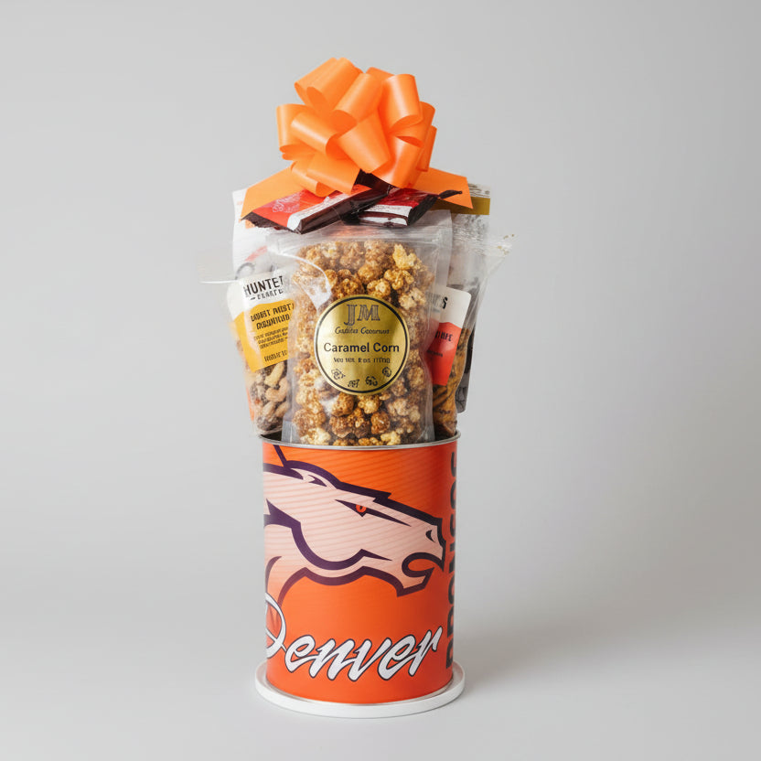 Denver Broncos Gift Tin Basket - Officially Licensed NFL Collectible